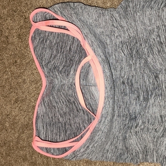 CHARLOTTE RUSSE SPORTS Gray Pink Neon Activewear Tank Top Size L - Picture 7 of 7